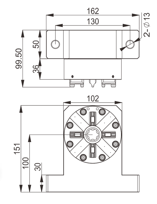 D100 Vertical Pneumatic Chuck-Specification