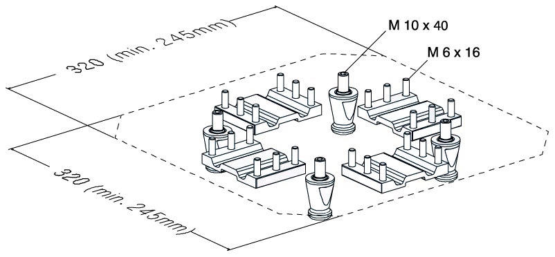UPC centering segments and chucking spigots ER-024562