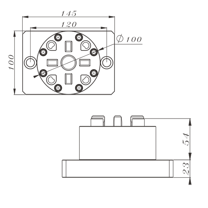 3R-600.10-3 Pneumatic Table Chuck-Specification