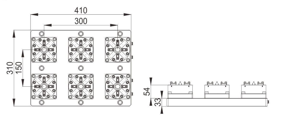 6 in 1 CNC Pneumatic Chuck D100-specification