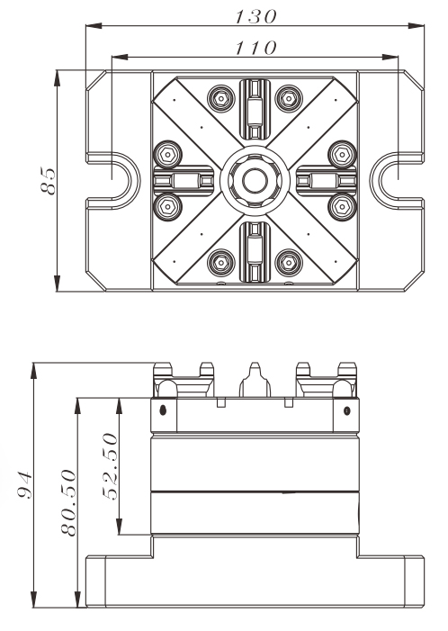 80mm square CNC pneumatic chuck-specification