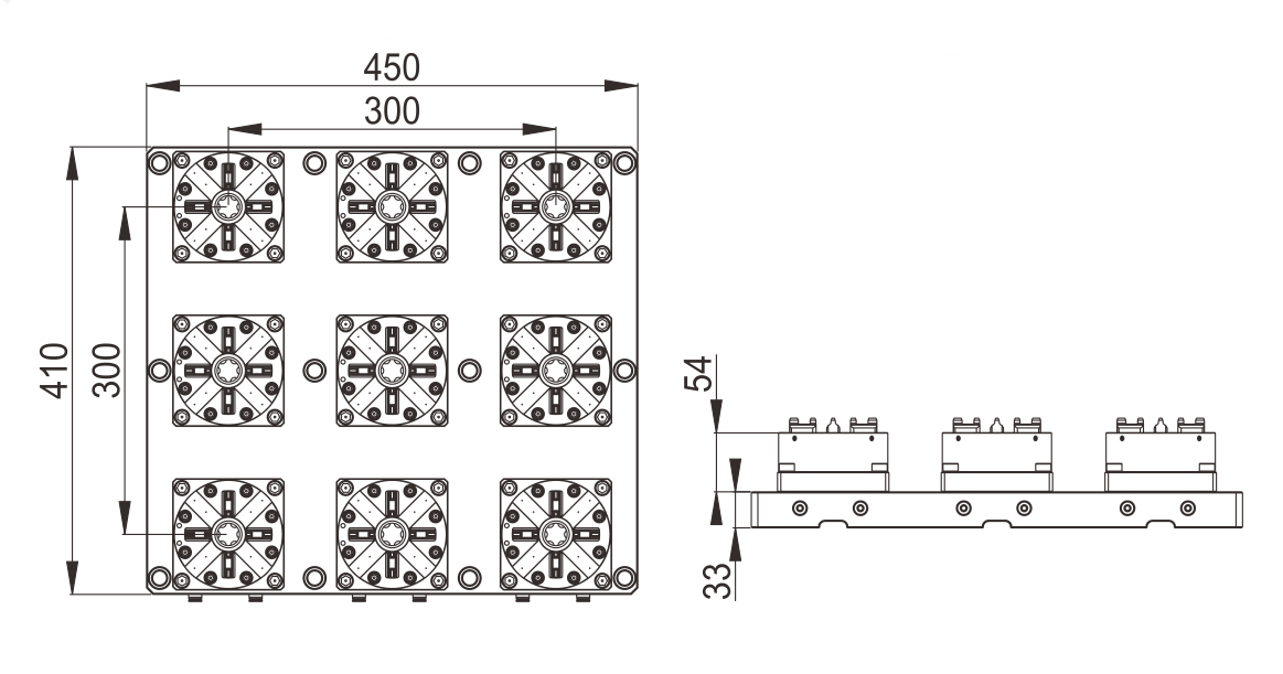 9 in 1 Pneumatic Chuck D100-specification