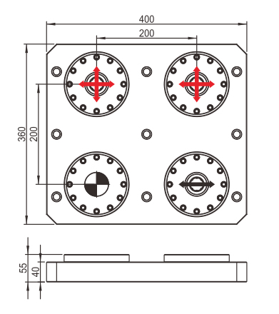 PO-MTS0002-MTS 4 Heads Pneumatic Chuck-Specification