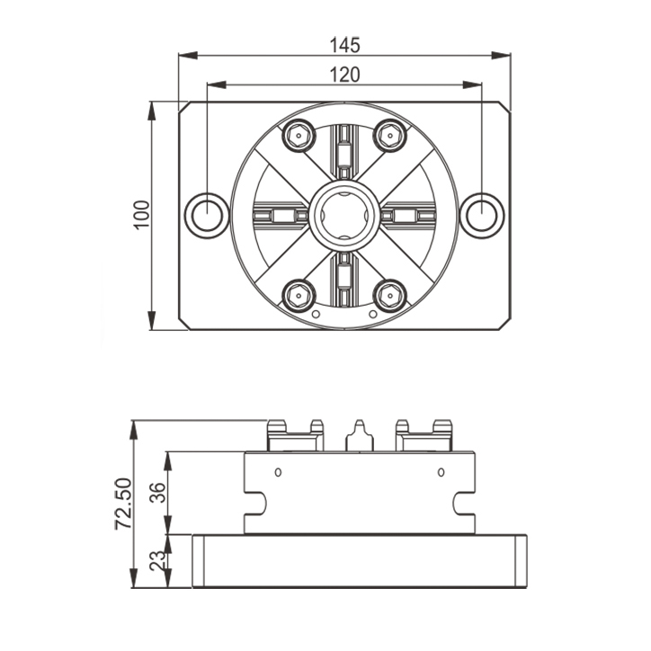 PO-K0012-Manual Chuck D100 with CNC Base-Specification