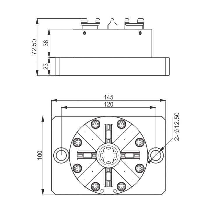 ITS Chuck 100P with CNC base Plate ER-037970-specification