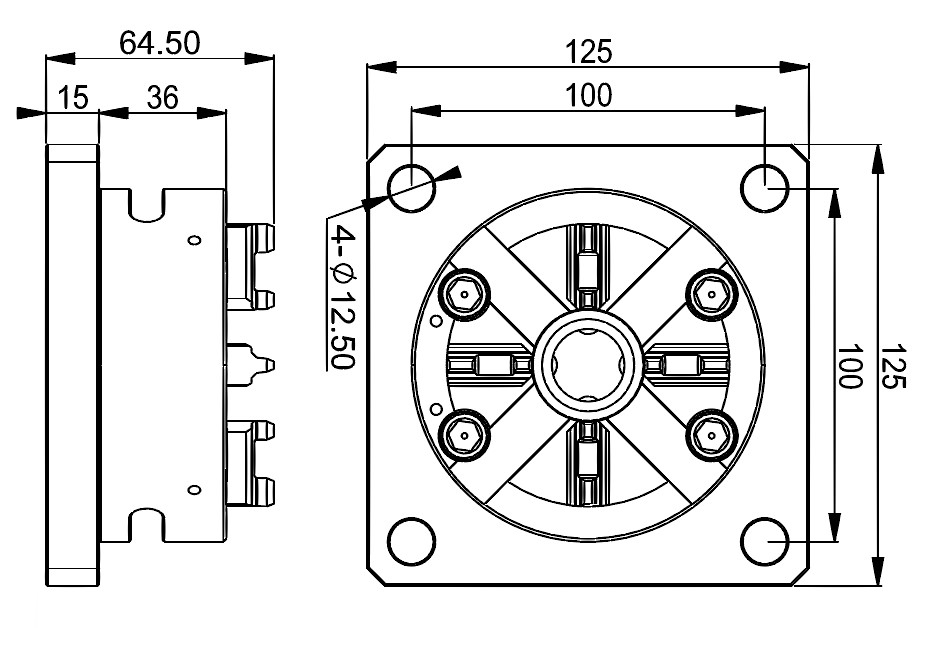 PO-K0011-Manual Chuck D100 with CNC Base-Specification