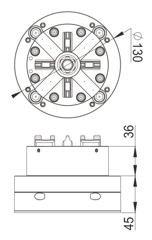 PO-G0002-D100 EDM Pneumatic Chuck-specification