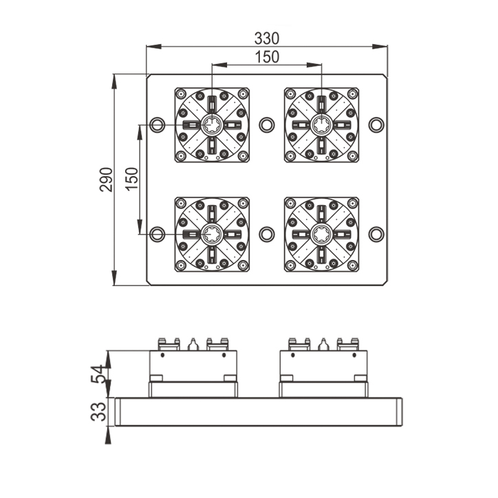 4 in 1 Pneumatic Chuck D100-specification