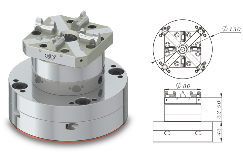 POFI 80mm EDM Pneumatic Chuck-Specification