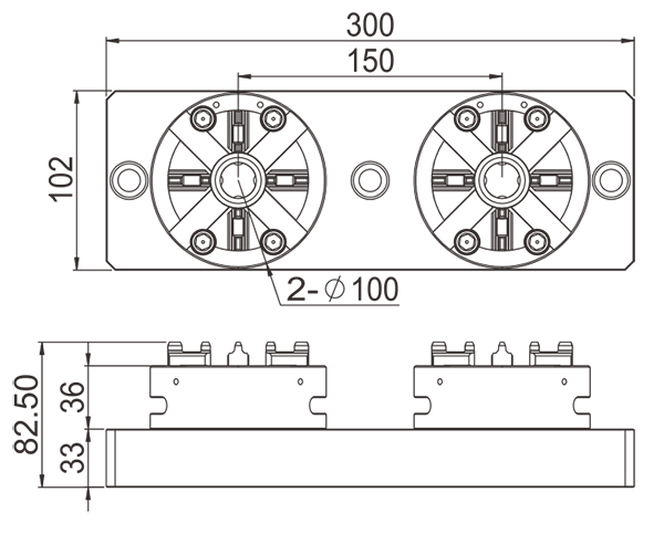 PO-K0016-2 in 1 CNC Manual Chuck D100-Specification