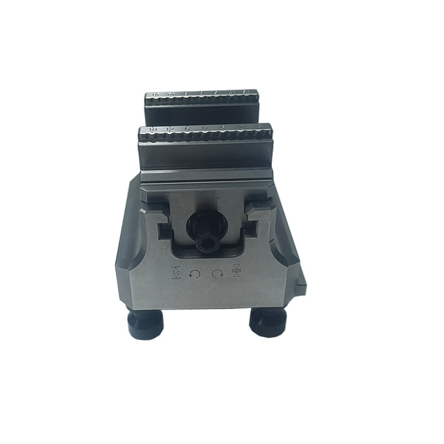 Self- Centering Vise Integrated with Clamping Studs for Zero Point Clamping System