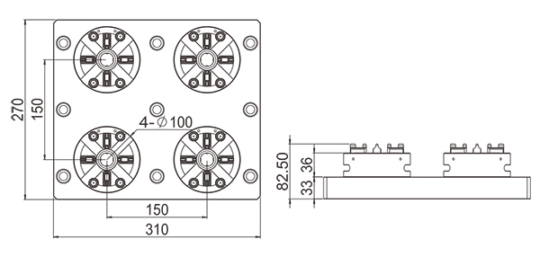PO-K0018-4 in 1 CNC Manual Chuck D100-specification