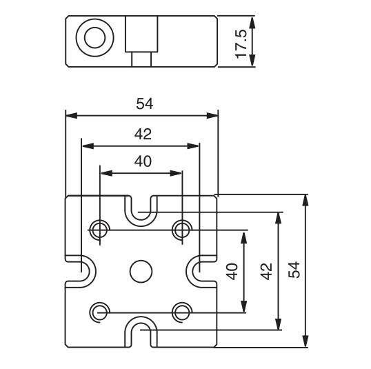 Spacer plate 54x54 mm 3R 658.1E S