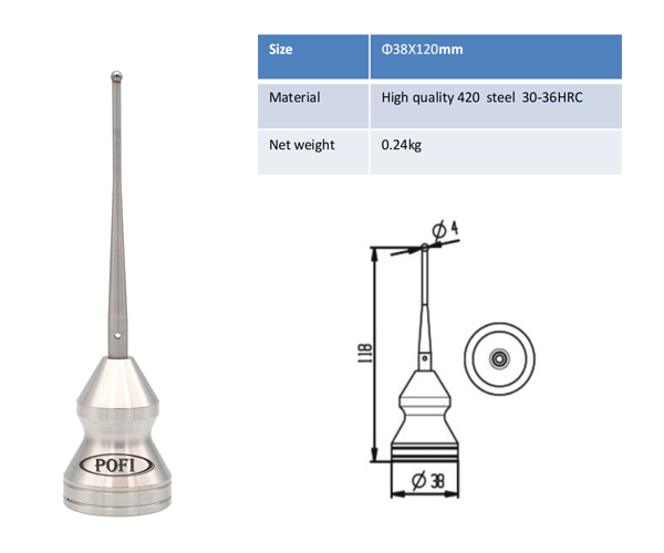POFI EDM Magnetic probe tip-PO-P0001-D4-3
