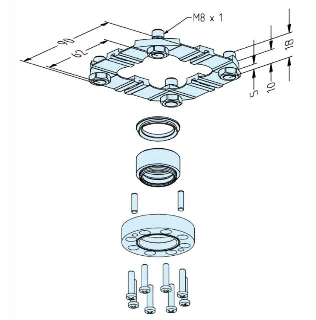 POFI Centering Plate G100 M8 X 1 ER-030671 