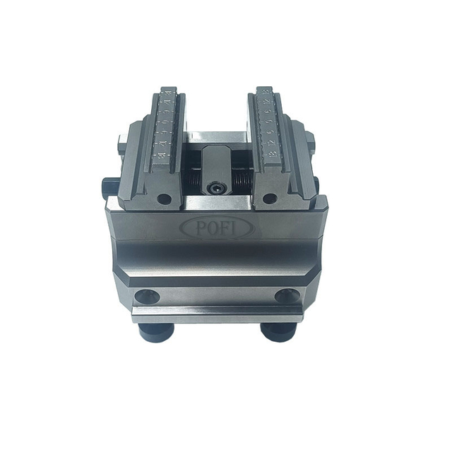 Self- Centering Vise Integrated with Clamping Studs for Zero Point Clamping System