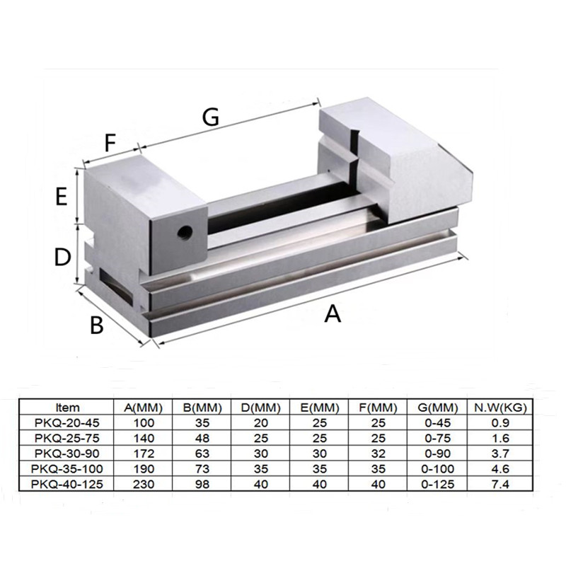 TOOL MAKER VISE SIZE